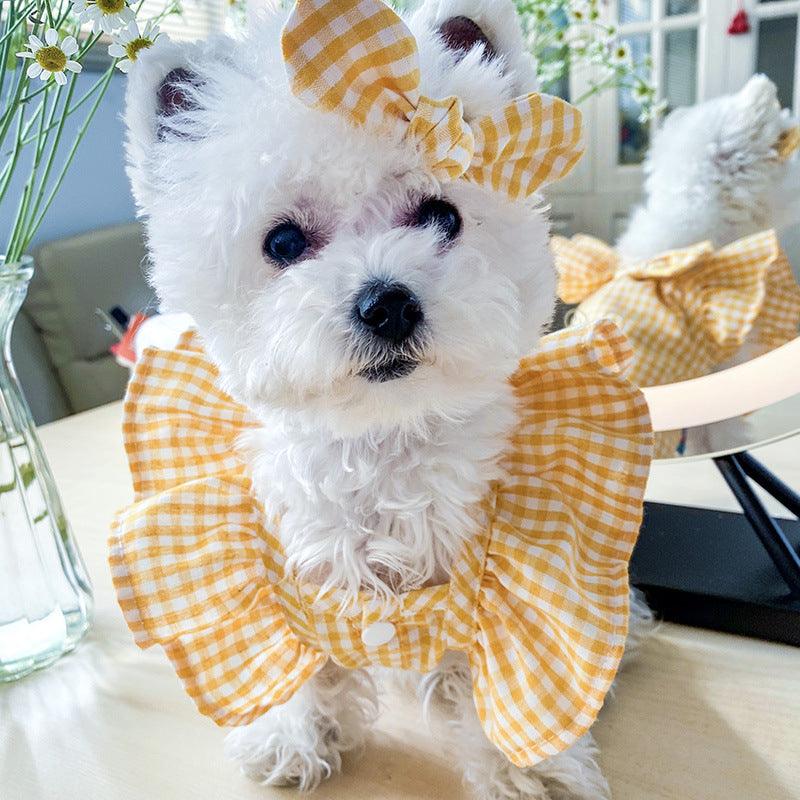 Red Check Bowknot Pet Shirt - Stylish Casual Wear For Your Furry Baby-3